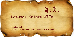 Matusek Krisztián névjegykártya