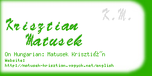 krisztian matusek business card